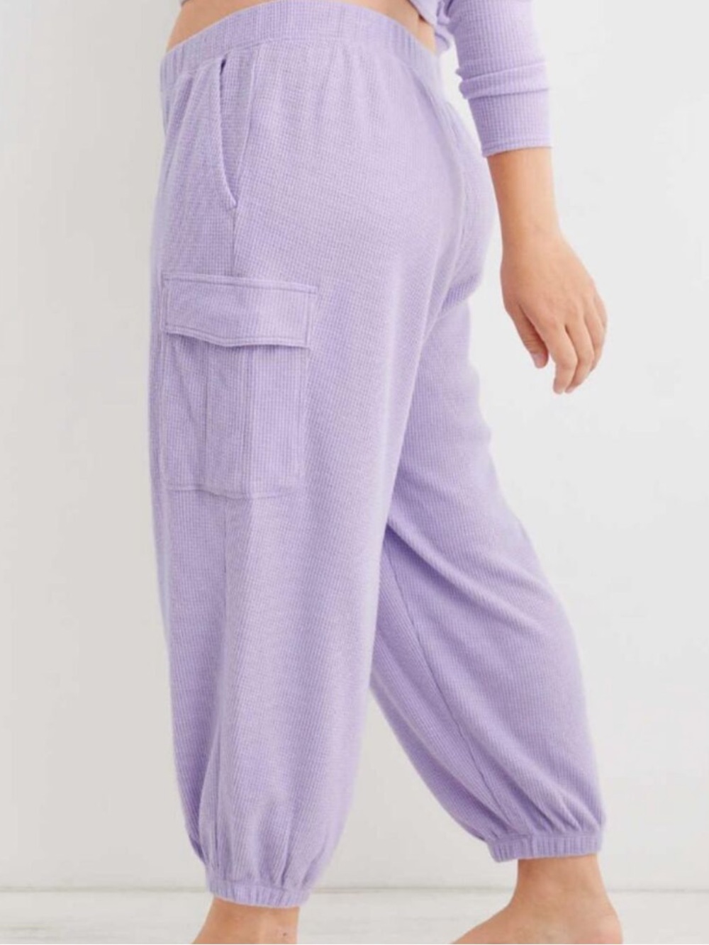 Aerie Traveler Waffle Cargo Jogger in Purple Wash - Size XS - Picture 2 of 6